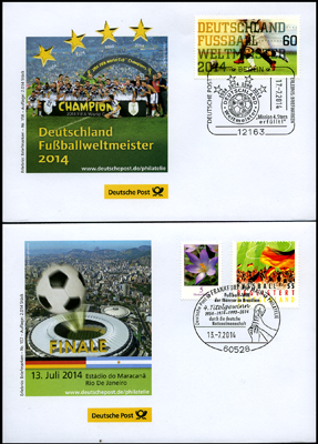 Amtl. Sonderbelege zum Gewinn der Fußball-WM